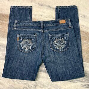 Paige Premium Denim Laurel Canyon Low-Rise Embroidered Pockets Jeans Size 28 / 6
